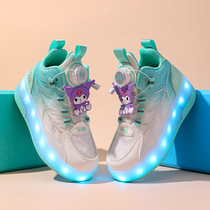 Chaussures de sport pour enfants avec roues lumineuses LED pour garçons et filles, dessus en mesh, semelle extérieure en TPU, semelle intermédiaire en EVA - Product Image 2
