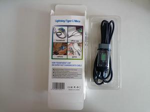 3-trong-1 siêu nhanh sạc cáp <span class=keywords><strong>USB</strong></span> Loại C Micro sạc cáp bện cáp hiển thị điện cho điện thoại Samsung - Product Image 2