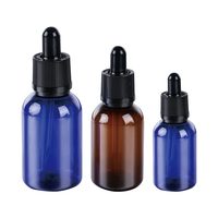 Bouteilles compte-gouttes rondes en plastique ambré de 30 ml, 50 ml, 100 ml, 200 ml, couleur personnalisée, pour huiles essentielles liquides et médicaments, avec pipette