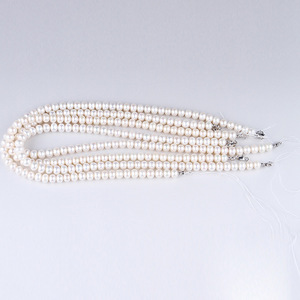 Collier de perles d'eau douce cultivées 8-9 mm, presque rondes, blanches, qualité AA, pour femme, usage quotidien - Product Image 2