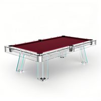 Table de billard moderne de luxe en verre trempé de 8 pieds et 9 pieds, nouveau design, table de snooker élégante, table de snooker en verre de luxe