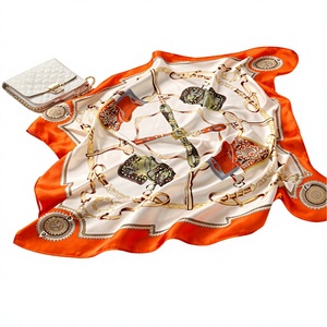 Elegant Floral Printed 100% <b>Silk</b> <b>Square</b> <b>Scarf</b> for Women Multi-Functional Fashion Accessory All Seasons Wholesale Custom Printing - Product Image 6