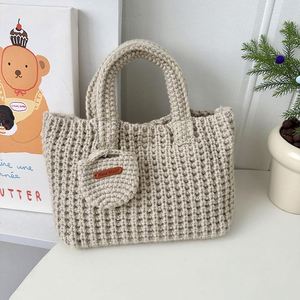 Sac fourre-tout tricoté à la main tendance avec mini porte-monnaie, organisateur multi-usage au crochet pour les voyages, le shopping et l'usage quotidien - Product Image 6
