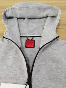 男性用ウインドブレーカー2ピーストラックスーツセットスポーツウェアランニングトレーニングスーツジム用ジッパーフード付きジャケットパンツセットスポーツウェア - Product Image 4