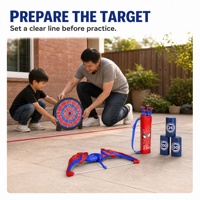 Ensemble de jouets arc et flèches pour enfants, cible en plastique pour l'entraînement au tir, avec carquois, cible ronde pour les enfants de 5 à 7 ans, jeu intérieur et extérieur