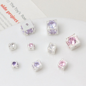 Perles entretoises cubiques en laiton plaqué or 18 carats avec zircon, 5mm, 6mm, 8mm, 10mm, pour la fabrication de bijoux, bracelets et colliers DIY - Product Image 3