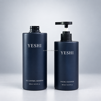 Bouteille de shampooing et de lotion en PET/PP givré de 400 ml et 500 ml, distributeur à pompe noir mat, emballage cosmétique vide, vente en gros, logo personnalisé, OEM