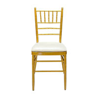 Chaise Chiavari en métal doré et blanc pour mariages et banquets, avec coussin, pour événements, salon et appartement, design moderne, fabriquée en Chine
