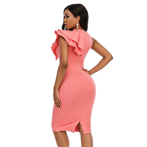 Nuevo <span class=keywords><strong>vestido</strong></span> casual ajustado <span class=keywords><strong>algodón</strong></span> sin mangas rojo para <span class=keywords><strong>mujer</strong></span> - Product Image 3