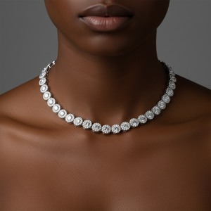 Chaîne cubaine Miami en argent sterling S925 avec moissanite incolore taille brillant 7 mm, halo épais et cluster éclatant, style streetwear bling-bling - Product Image 6
