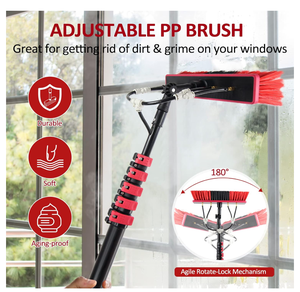 Système professionnel de nettoyage de <span class=keywords><strong>vitres</strong></span> - Perche télescopique avec brosse alimentée <span class=keywords><strong>en</strong></span> eau, <span class=keywords><strong>pour</strong></span> façade vitrée/panneau solaire - Product Image 2