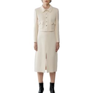 QUINNI FALDA Hecho en Vietnam Lugar de origen Cintura Vestidos Longitud Poliéster/Algodón Material Color CAQUI - Product Image 1