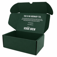 Cajas de Regalo Personalizadas de Materiales Reciclados Verdes, Caja Rectangular de Cartón Corrugado con Logotipo Estampado en Caliente para Empaque de Calcetines