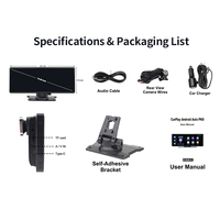 SUNWAYI 10.26 pouces 4k Portable Carplay Dvr enregistreur voiture double objectif avant arrière caméra Dash Cam Carplay