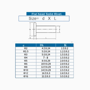 Bán Buôn Tùy Chỉnh Rắn Nhôm Đinh Tán 1/4X1/2 Rắn Carbon Thép Đinh Tán 8Mm M10 Thép Không Gỉ Đầu Phẳng Rắn Đinh Tán - Product Image 5