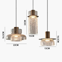 Suspension LED en verre craquelé style nordique, design vintage, moderne, pour chevet, café, bar, éclairage de luxe minimaliste rétro style ambre