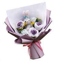 Cadeau pour petite amie, bouquet de roses en peluche, savon tricoté à la main, fleur artificielle, style mixte, pour fête, 30