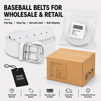 Ceinture de sport classique en cuir PU brillant personnalisable avec boucle réglable pour uniforme de baseball et softball, pour jeunes et adultes, vente en gros