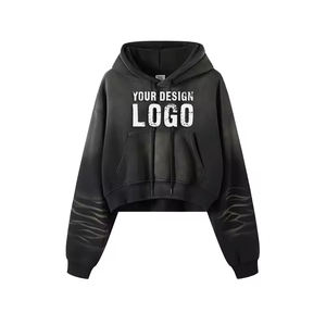 Nouveau design, sweat-shirt à épaules tombantes, style sport, Spice Girl, logo personnalisé, décontracté, polaire épais, sweat-shirt court pour femmes - Product Image 4