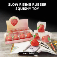 Jouet Squishy Fraise Mignon Anti-Stress, Soulagement de l'Anxiété, Jouet Sensoriel à Presser, Décompression, Cadeau Unisexe