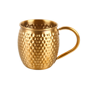 Mug à Moscow Mule en acier inoxydable 304 martelé, avec poignée en laiton plaqué or, pour boissons froides, cocktails, <span class=keywords><strong>bière</strong></span>, bar, fête - Product Image 5