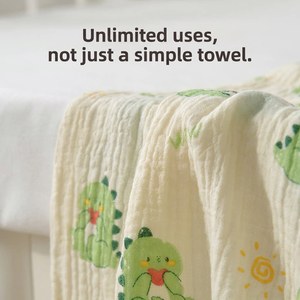 Asciugamano Avvolgente per Neonati in Puro Cotone Crepe, Asciugamano da Bagno a Doppia Garza, Coperta Sottile per Neonati - Product Image 3