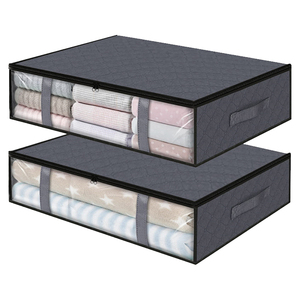 Bolsa de Almacenamiento Plegable para Mantas, Contenedores de Almacenamiento Debajo de la Cama con Ventana de PVC para Organización - Product Image 1