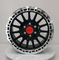 Ruedas de Aluminio Forjado Geruida S3-00012 17-22 Personalizadas en Negro Mate con Borde Mecanizado y Tapa Roja, Diseño Multirradio Profundo, Certificación DOT, para Jeep Wrangler