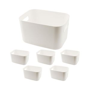 Cajas de Almacenamiento Multifuncionales Rectangulares de Plástico PP para Oficina en Casa, Estilo Europeo Moderno, Ecológicas, Capacidad de 6-10L, Pequeñas - Product Image 1