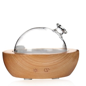 Diffuseur d'huiles essentielles à ultrasons en bois de 180 ml, diffuseur d'arômes, humidificateur, musique, brume froide - Product Image 1