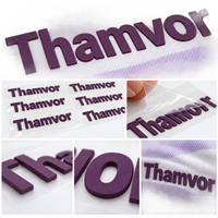 Logo en silicone 3D surélevé personnalisé, en caoutchouc de haute densité, imprimé par transfert thermique pour étiquette de vêtement