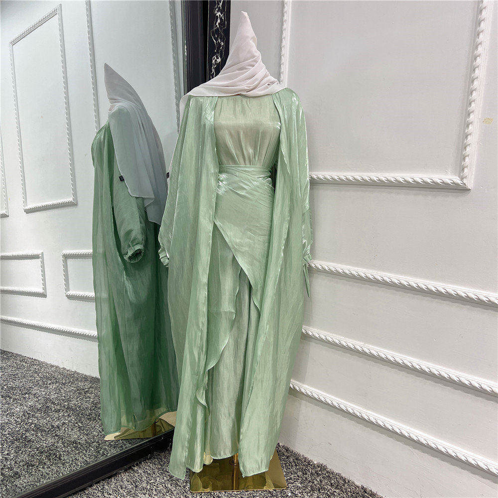 Light green cardigan + inside + hijab