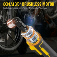 Clé à chocs à cliquet sans balais de qualité industrielle pour bricolage, batterie lithium-ion 21V, couple maximal 70 Nm, entraînement 3/8 po