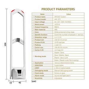 Sistema EAS Integrado con Antena de Alarma Antirrobo de 58KHz y Contador de Tráfico para Supermercados y Tiendas Minoristas - Product Image 4