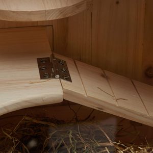 Gabbia per criceti a <span class=keywords><strong>4</strong></span> livelli in legno di pino con porta trasparente e ripiano portaoggetti per uso domestico come habitat per piccoli animali - Product Image 5