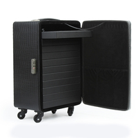 Nouveau produit : Valise à bijoux de luxe en velours, boîte de voyage pour bijoux, présentoir en cuir PU, boîte de transport à roulettes pour bijoux
