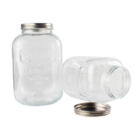 Pot en verre de stockage de grande taille avec robinet Distributeur de boissons en verre avec robinet en acier inoxydable 1/1.5/2 gallon