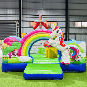Château <span class=keywords><strong>gonflable</strong></span> commercial licorne populaire et abordable pour enfants avec toboggan et zone de saut - Product Image 3