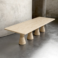 Nouvelle table à manger extensible de luxe scandinave en marbre massif pour 8 personnes, idéale pour la salle à manger à domicile