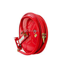 Enrouleur de tuyau d'incendie en acier durable anti-abrasion, poignée télescopique, flexible et efficace, accessoire d'équipement de lutte contre l'incendie mural