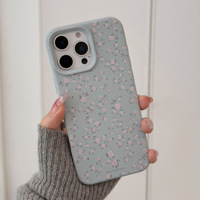 Luxe Bleu Rose Ins Style Flexible Souple TPU Antichoc Housse de Téléphone Portable pour iPhone 17 16 15 14 13 12 11 Pro Max Plus