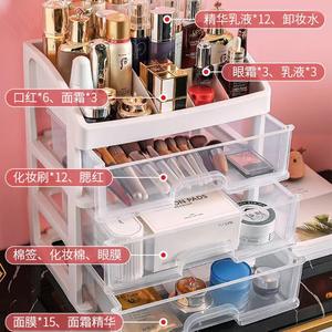Organizador de cosméticos transparente con tapa, caja de almacenamiento apilable para maquillaje, productos para el cuidado de la piel, organizadores de maquillaje para tocador - Product Image 2