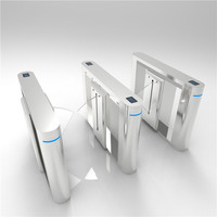 Tourniquet à barrière à bascule biométrique entièrement automatique, contrôle d'accès multi-facteurs, acier inoxydable 304, protection IP65, anti-collision