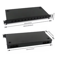 Panneau de brassage fibre optique 19 pouces 12 ports ST monomode à montage en rack, ODF multimode ST OM1/OM2/OM3/OM4 avec adaptateur pour centre de données