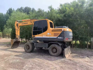 Máquina usada de 15 toneladas, excavadora de ruedas, pintura Original, excavadora de ruedas Hyundai 150W usada, construcción - Product Image 4