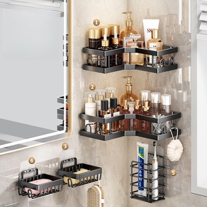 Organizador <span class=keywords><strong>de</strong></span> <span class=keywords><strong>Baño</strong></span> Moderno <span class=keywords><strong>de</strong></span> <span class=keywords><strong>Acero</strong></span> <span class=keywords><strong>Inoxidable</strong></span>, Montado en la Pared Sin Taladrar, Diseño Impermeable, Estante <span class=keywords><strong>de</strong></span> Almacenamiento Duradero <span class=keywords><strong>para</strong></span> Ducha <span class=keywords><strong>de</strong></span> Esquina - Product Image 4