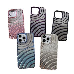 Tridimensional <span class=keywords><strong>agua</strong></span> ondulaciones TPU alta calidad electrochapado brillo en polvo funda para teléfono móvil para iPhone 15 14 13 12Promax - Product Image 5