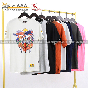 เสื้อยืดผู้ชาย KungFu KingAAA แบบผสมผสาน สไตล์วินเทจ ผ้าฝ้ายคุณภาพดี คอโอ ทรงหลวม สตรีทแวร์ ไซส์ใหญ่ - Product Image 3