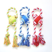 Jouet de corde durable pour animaux de compagnie avec balle de tennis pour l'entraînement à la mastication Jouet de jeu fort pour chiens actifs