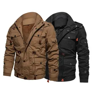 Giacca-chaquetas de plumón Uomo personalizadas para hombre, abrigos de lana de franela, a la moda, informal, rompevientos, para invierno